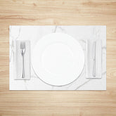 Lofaris Modern White and Grey Marble Placemats Set of 4 Elegant Stone Texture for Formal Dining Table Decor