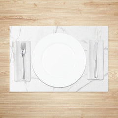 Lofaris Modern White and Grey Marble Placemats Set of 4 Elegant Stone Texture for Formal Dining Table Decor