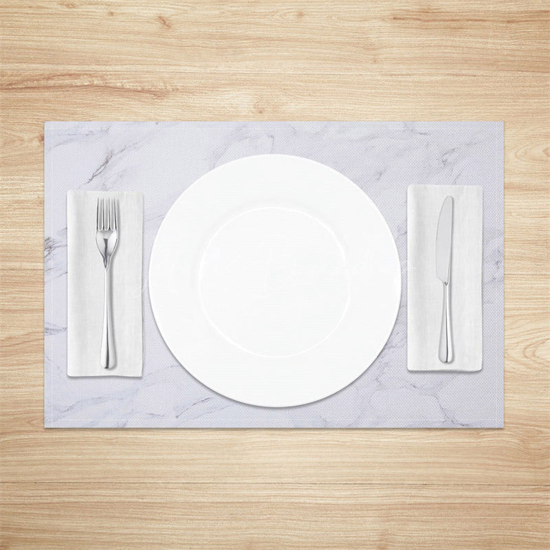 Lofaris Modern White Grey Marbled Dinner Set of 4 Placemats