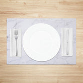 Lofaris Modern White Grey Marbled Dinner Set of 4 Placemats