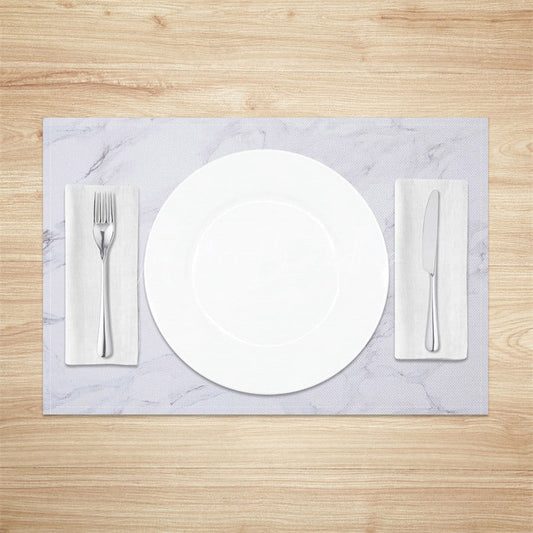 Lofaris Modern White Grey Marbled Dinner Set of 4 Placemats