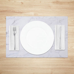 Lofaris Modern White Grey Marbled Dinner Set of 4 Placemats