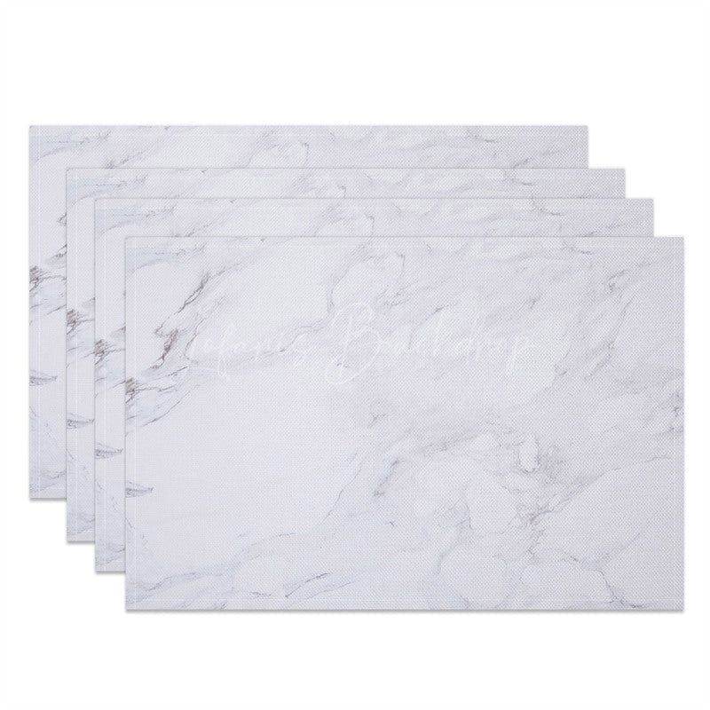 Lofaris Modern White Grey Marbled Dinner Set of 4 Placemats