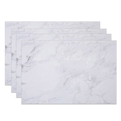 Lofaris Modern White Grey Marbled Dinner Set of 4 Placemats