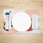 Lofaris Modern White Pink Red Dots Leaf Set Of 4 Placemats