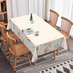 Lofaris Modern Wooden Dining Elegant Pink Flower Tablecloth