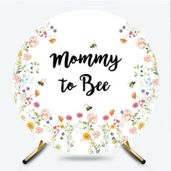 Lofaris Mommy to Bee Round Backdrop for Baby Shower Wildflower and Honey Garden Theme What Will it Party Decor