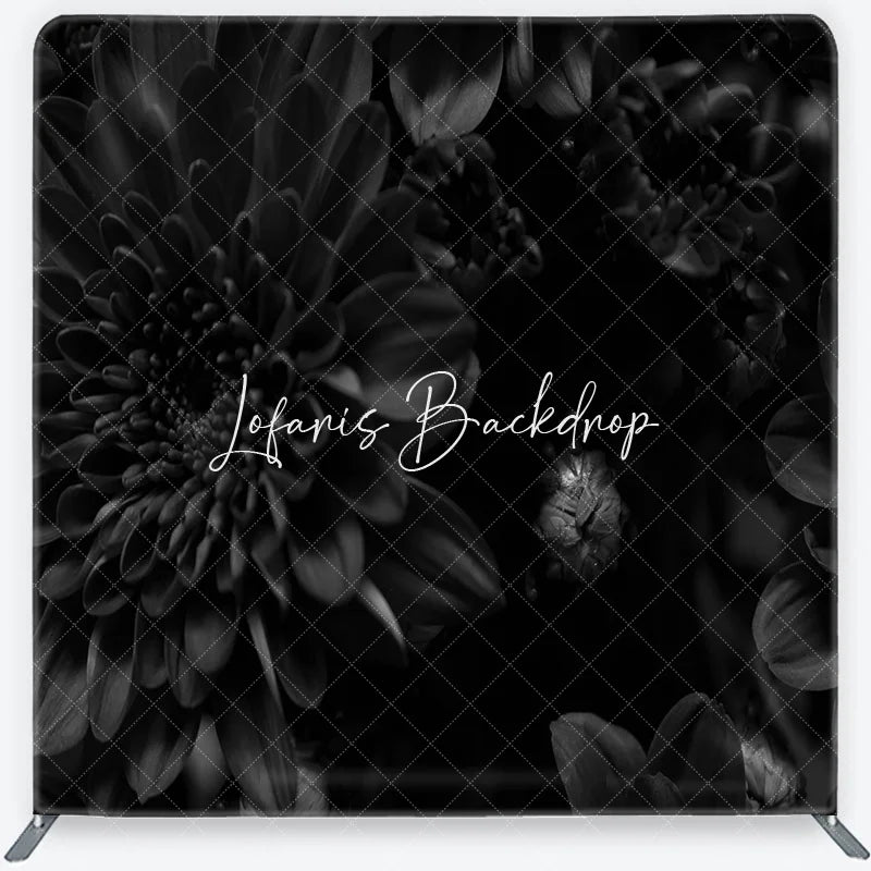 Lofaris Moody Dark Floral Chrysanthemum Square Double-Sided Backdrop Gothic Vintage Flower Photography Background
