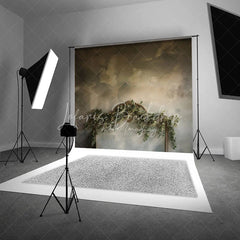 Lofaris Moody Sky and Eucalyptus Headboard Backdrop Ethereal Greenery Frame Photography Background