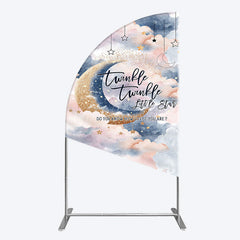 Lofaris Moon Night Twinkle Star Baby Shower Half Arch Backdrop