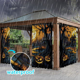 Lofaris Moonlight Pumpkin Waterproof Printed Outdoor Curtains
