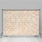 Lofaris Mosaic Tile Modern Beige Square Pattern Backdrop