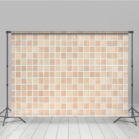 Lofaris Mosaic Tile Modern Beige Square Pattern Backdrop