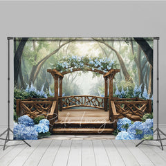 Lofaris Mothers Day Blue Floral Spring Arch Photo Backdrop