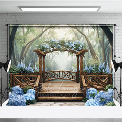 Lofaris Mothers Day Blue Floral Spring Arch Photo Backdrop