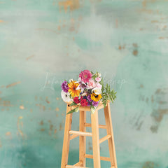 Lofaris Motley Teal Gold Abstract Pattern Photo Backdrop