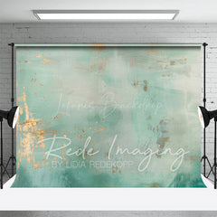 Lofaris Motley Teal Gold Abstract Pattern Photo Backdrop