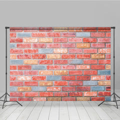 Lofaris Mottled Warm Tones Color Wall Brick Photo Backdrop