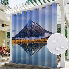 Lofaris Mount Fuji Lake Waterproof Outdoor Curtains For Cabana