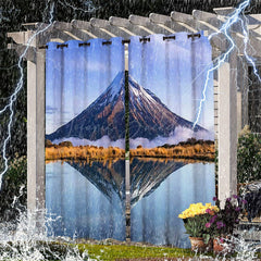 Lofaris Mount Fuji Lake Waterproof Outdoor Curtains For Cabana