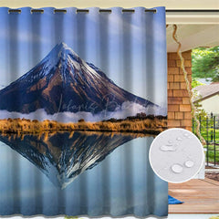 Lofaris Mount Fuji Lake Waterproof Outdoor Curtains For Cabana