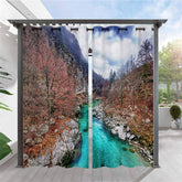 Lofaris Mountain Rafting Waterproof Outdoor Curtains For Patio