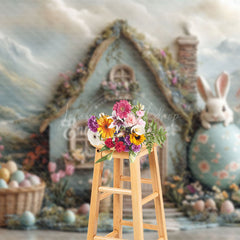 Lofaris Mountain Wall Rabbit House Egg Floral Easter Backdrop