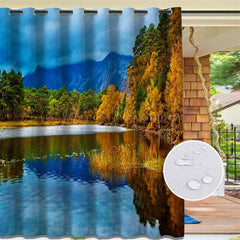 Lofaris Mountains Rivers Scene Waterproof Outdoor Curtains For Porch
