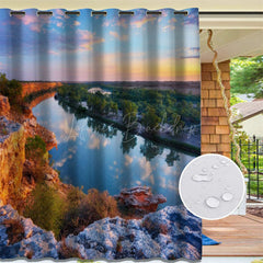 Lofaris Mountains Rivers Waterproof Printed Outdoor Curtains For Gazebo