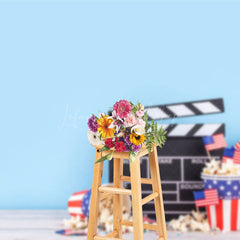 Lofaris Movie Theater Popcorn Birthday Cake Smash Backdrop