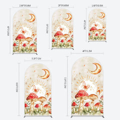 Lofaris Mushroom Cartoon World Day And Night Arch Backdrop