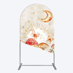 Lofaris Mushroom Cartoon World Day And Night Arch Backdrop