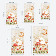 Lofaris Mushroom Cartoon World Day And Night Rectangle Backdrop