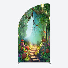 Lofaris Mushroom Forest Stone Steps Birthday Arch Backdrop