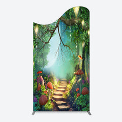 Lofaris Mushroom Forest Stone Steps Birthday Arch Backdrop