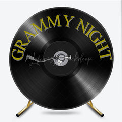 Lofaris Music Awards Night Round Backdrop Grammy Inspired Vinyl Record Photo Booth Red Carpet Themed Birthday Party Decor