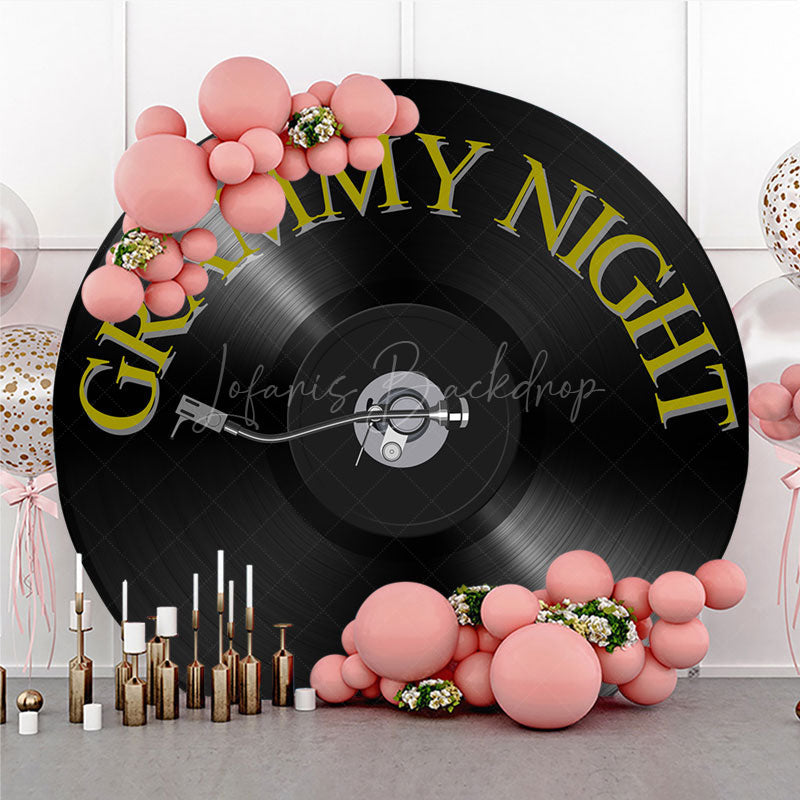Lofaris Music Awards Night Round Backdrop Grammy Inspired Vinyl Record Photo Booth Red Carpet Themed Birthday Party Decor
