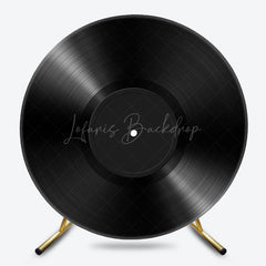 Lofaris Musical Black Vinyl Record Round Birthday Backdrop