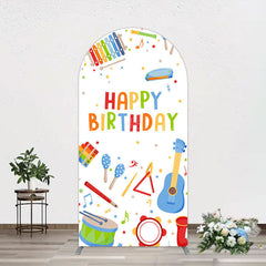Lofaris Musical Instruments Kids Theme Birthday Arch Backdrop