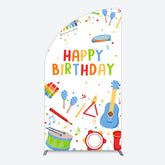 Lofaris Musical Instruments Kids Theme Birthday Half Moon Arch Backdrop