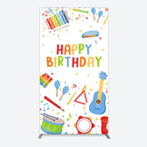 Lofaris Musical Instruments Kids Theme Birthday Rectangle Backdrop