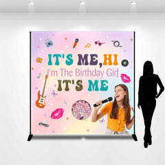 Lofaris Musical Its Me Hi Custom Photo Birthday Backdrop