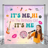 Lofaris Musical Its Me Hi Custom Photo Birthday Backdrop