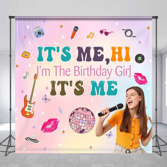 Lofaris Musical Its Me Hi Custom Photo Birthday Backdrop