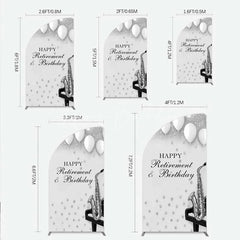 Lofaris Musical Retirement and Birthday Half Moon Arch Backdrop Silver Saxophone Piano Party Decoration