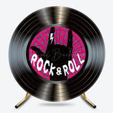 Lofaris Musical Vinyl Record Rock And Roll Round Backdrop