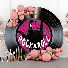 Lofaris Musical Vinyl Record Rock And Roll Round Backdrop