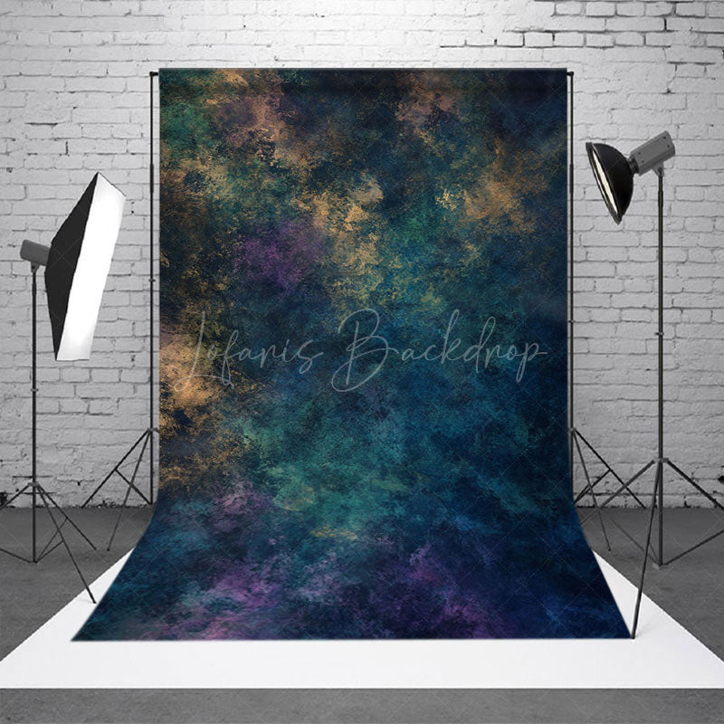 Lofaris Mystical Deep Blue Black Abstract Fuzzy Backdrop