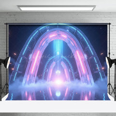 Lofaris Mystical Future Portal Neon Lights Mist Backdrop