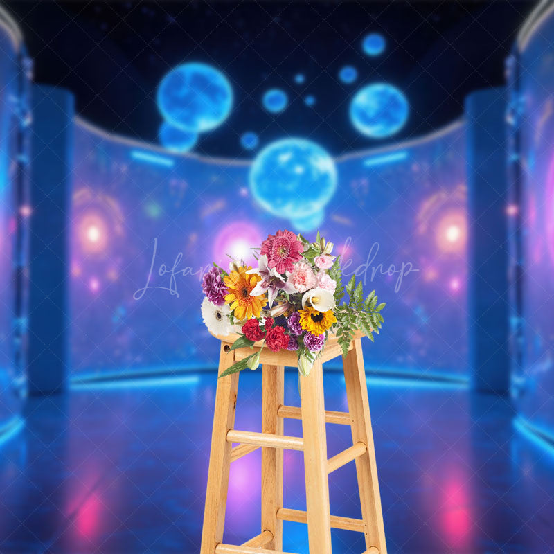 Lofaris Mystical Interior Glow Spheres Nebula Door Backdrop
